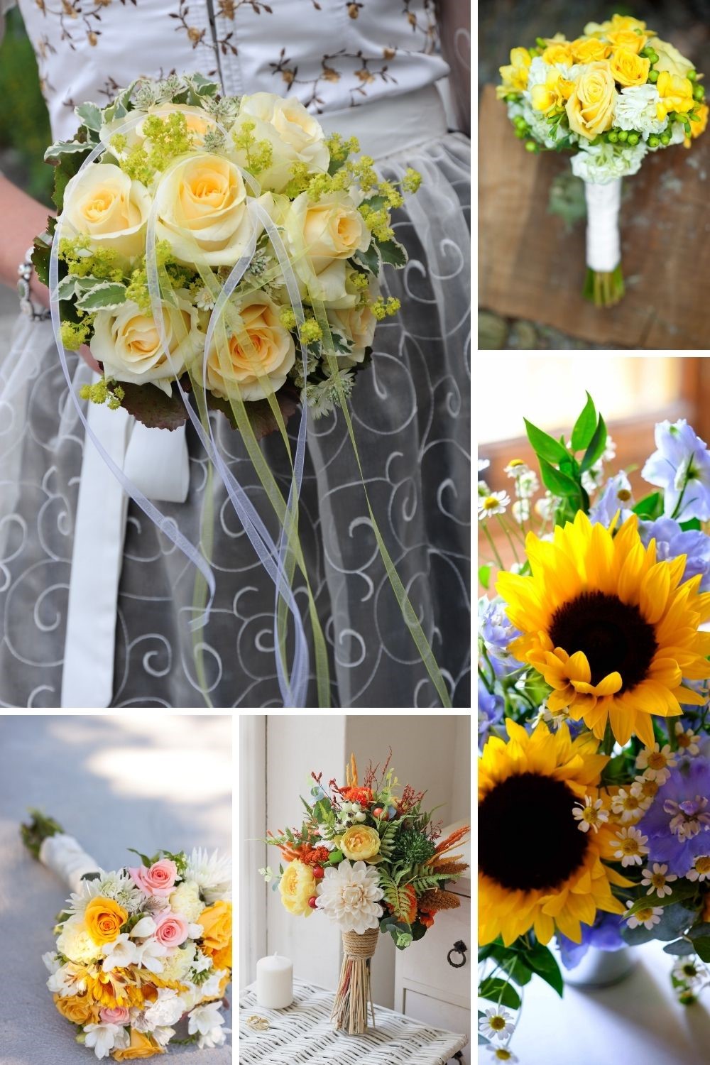 Yellow Wedding Bouquets Wedding Collage