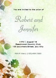 Brown and green Floral Wedding Invitation