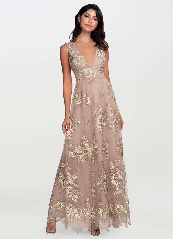 ROMANTIC ADVENTURE DUSTY ROSE EMBROIDERY BRIDESMAID DRESS