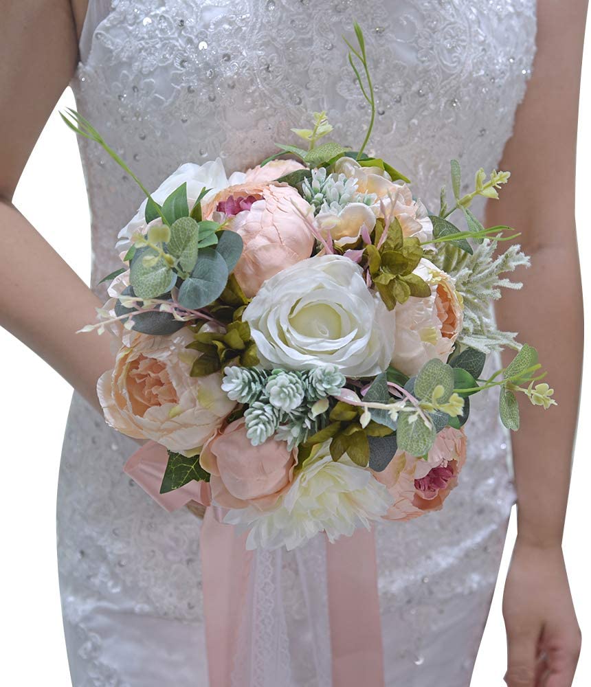 Artificial Flowers in a Romantic Wedding Bouquet