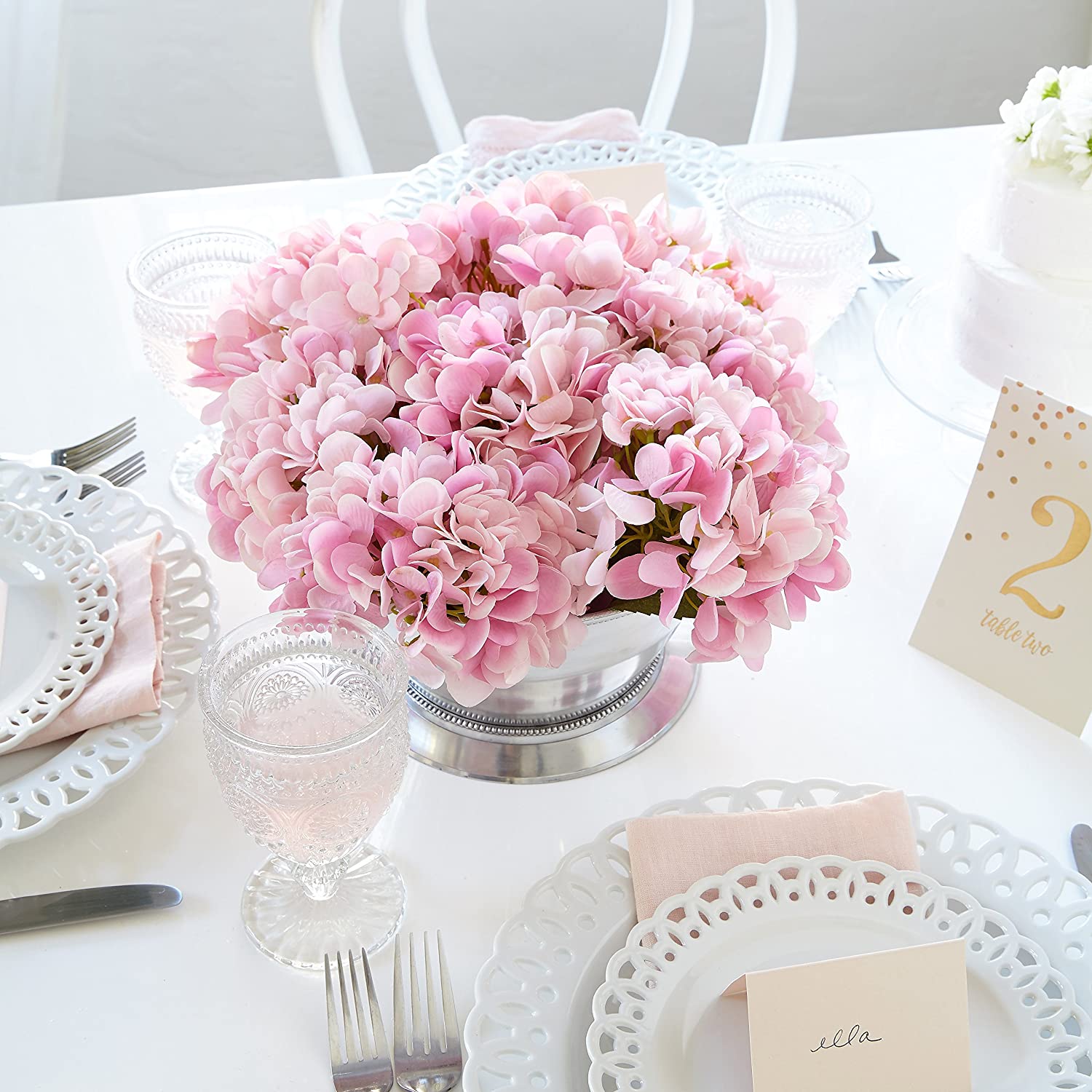 Artificial Hydrangea Silk Flowers for Wedding Bouquet and Flower Arrangements