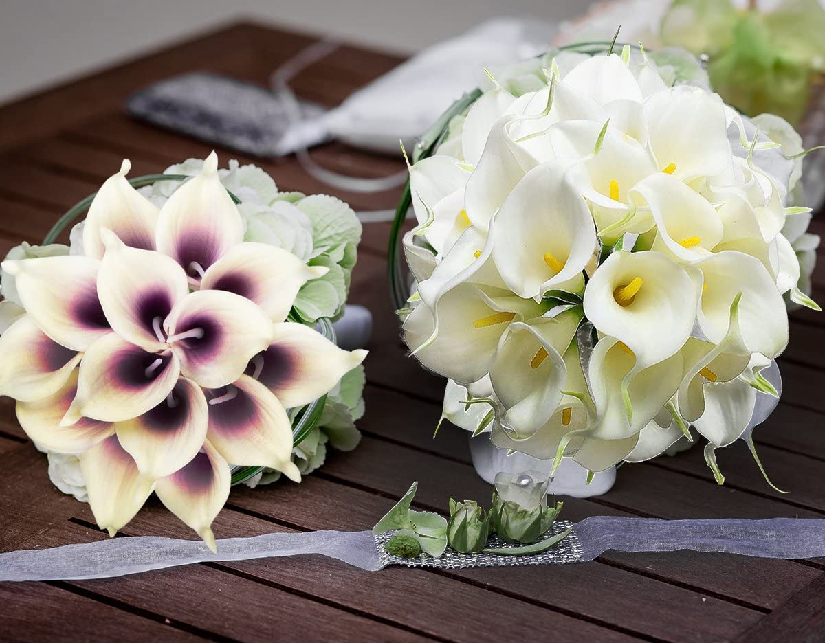 Silk Purple Calla Lily Wedding Bouquet Flowers