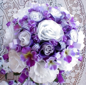 Purple and White Wedding Bouquet