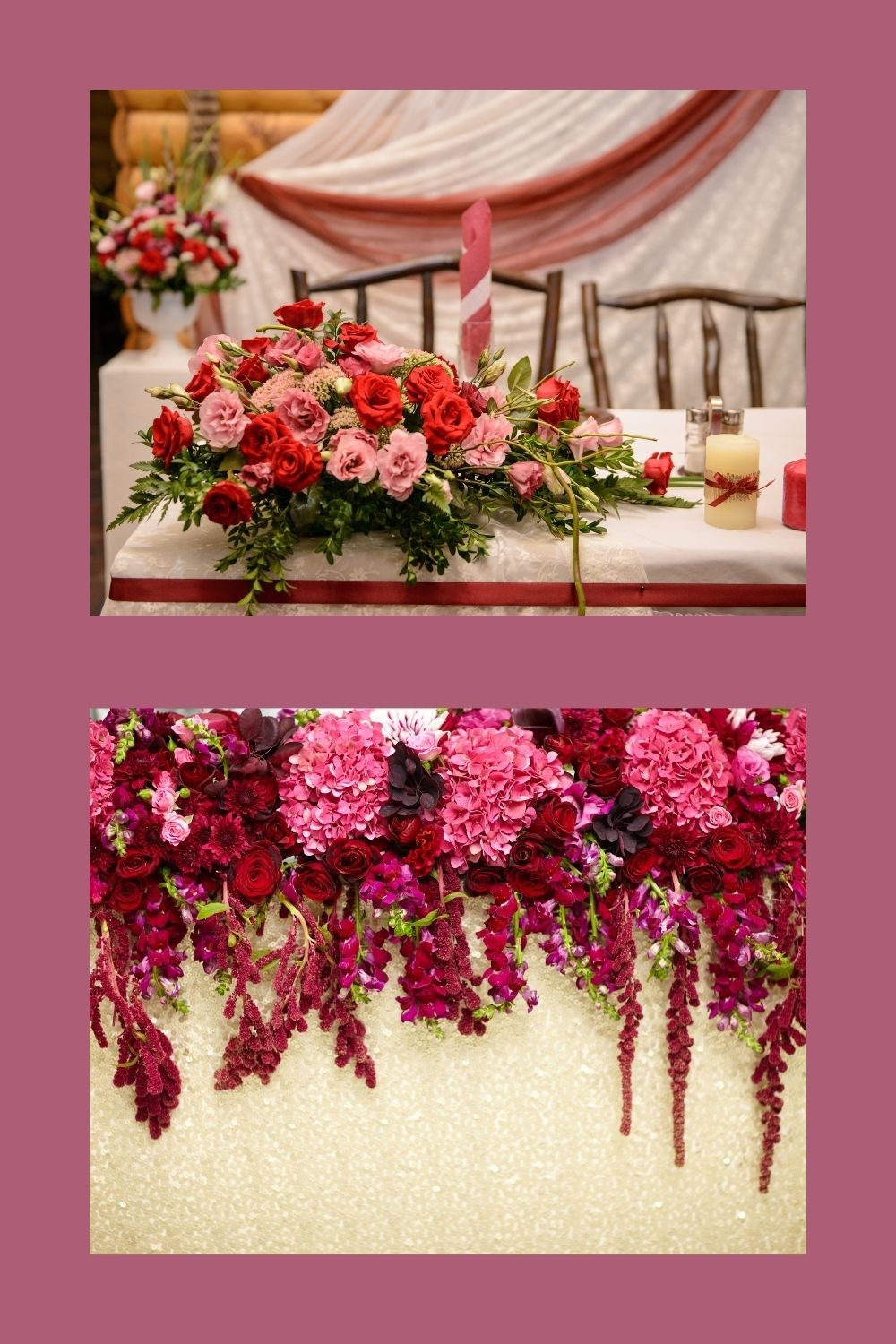 Pink and Red Wedding Decorations