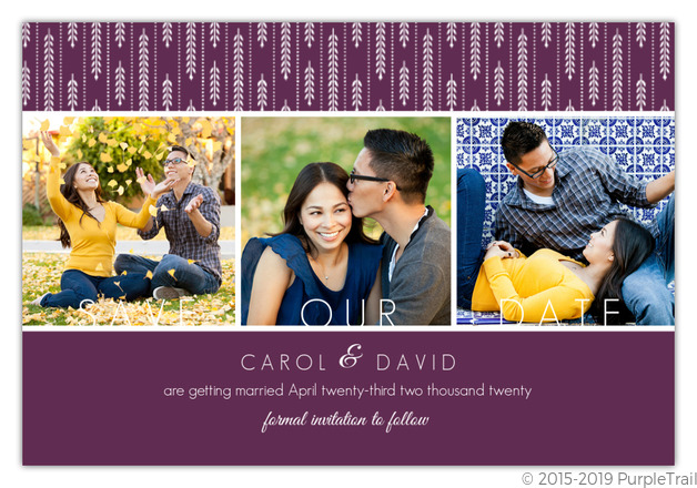 Plum Hanging White Willow Save The Date Card