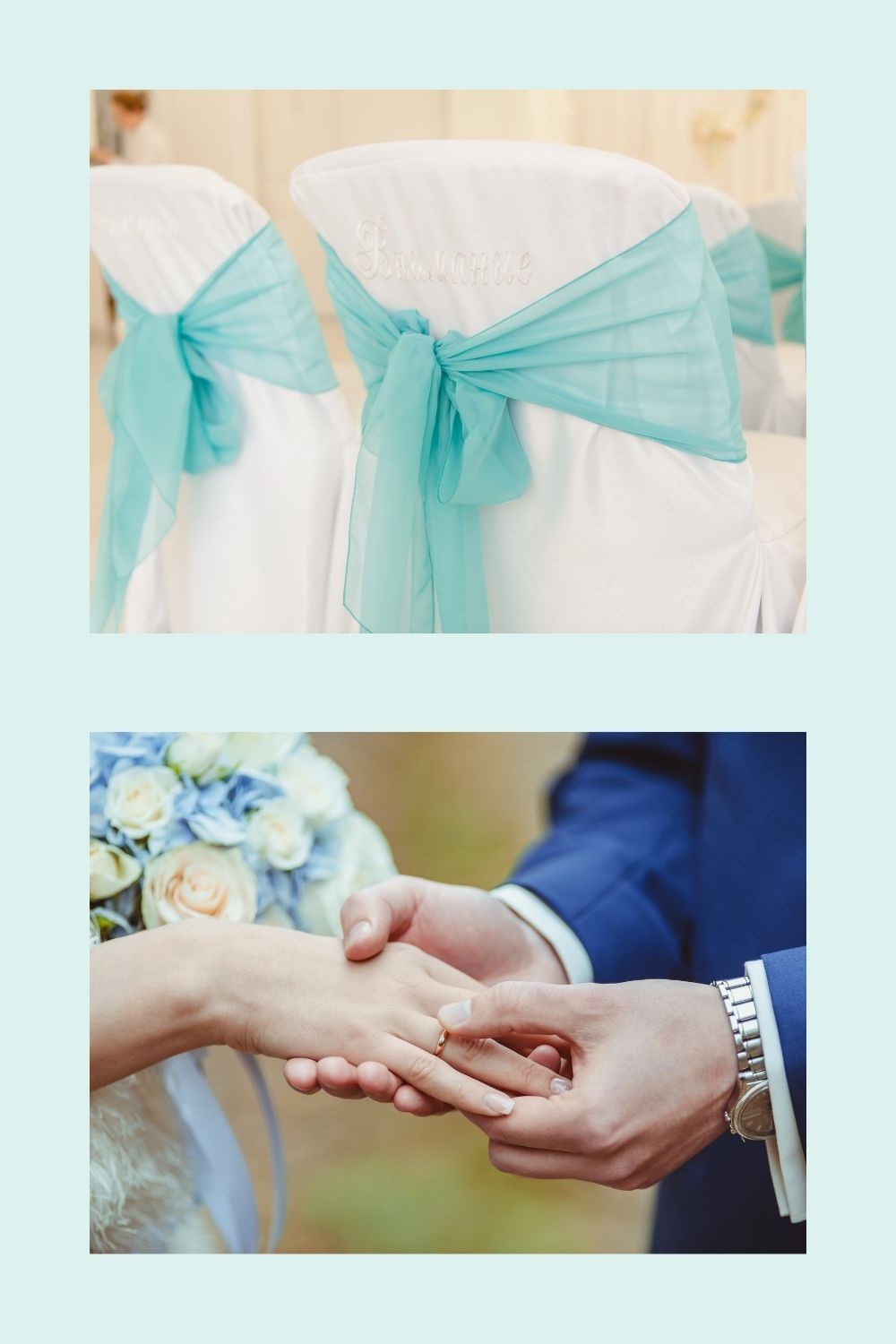 Blue and White Wedding Ceremony