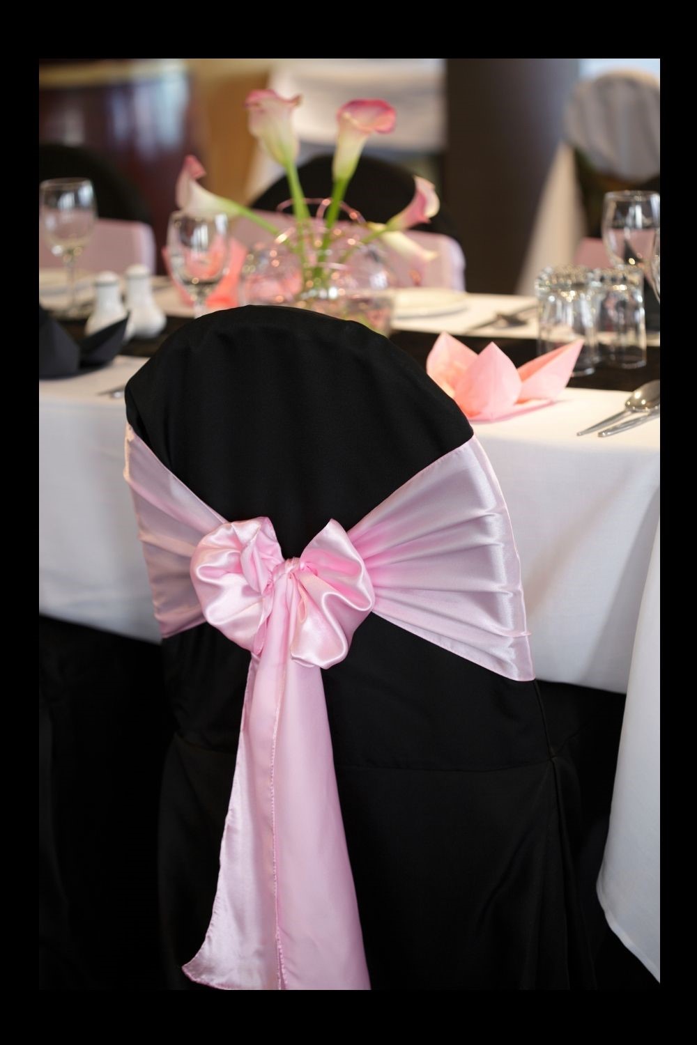 Black and Pink Wedding Reception