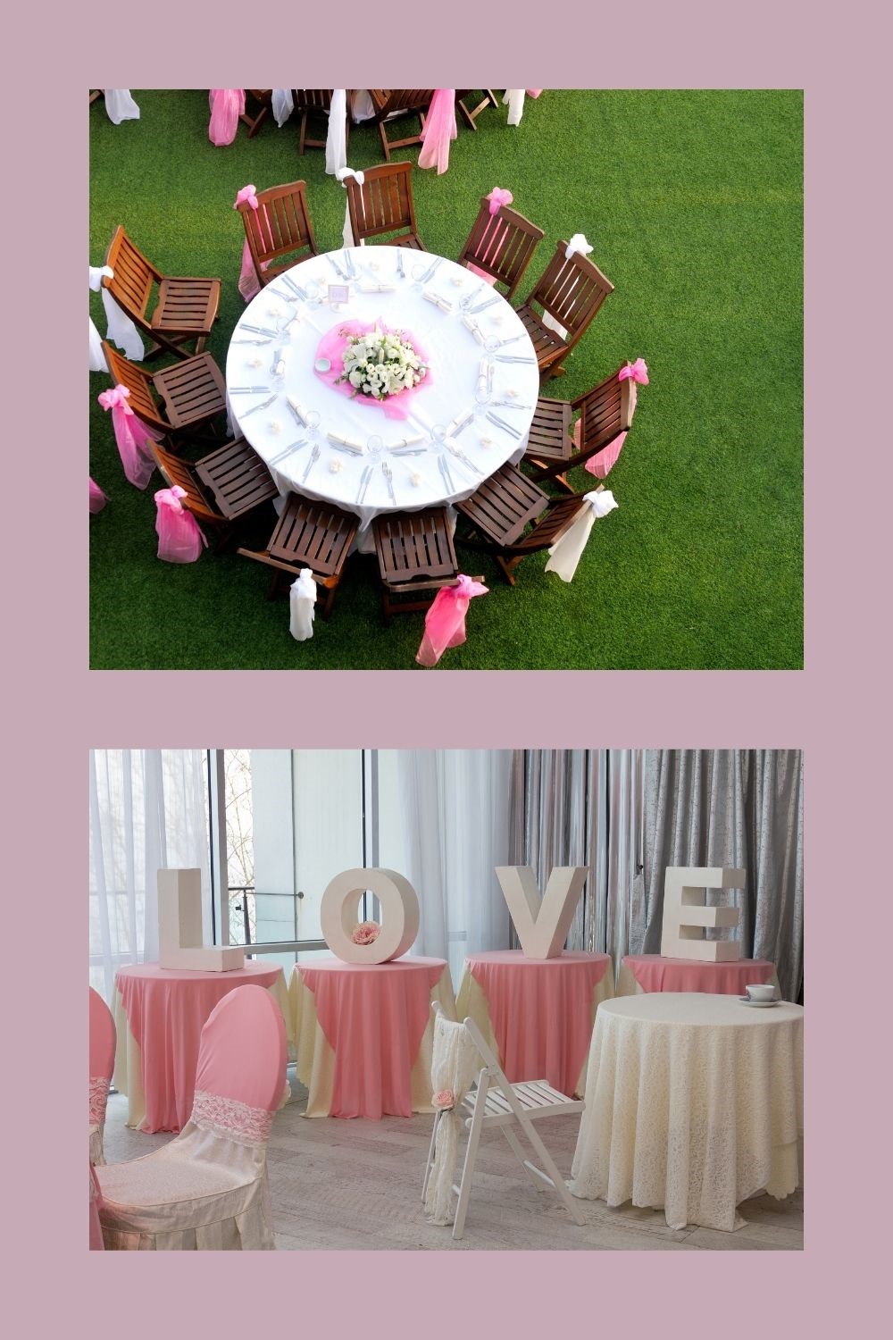 Pink and White Wedding Reception