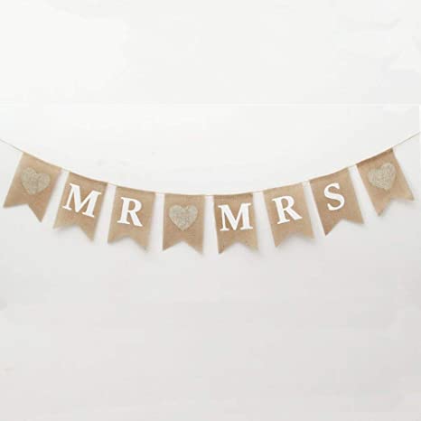 Burlap Mr. and Mrs. Sign