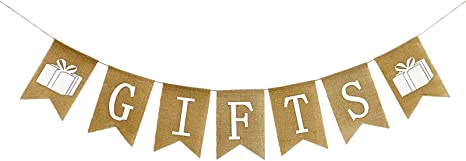 Burlap Wedding Gift Table Sign