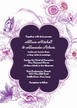 butterfly wedding invitations, butterfly garden wedding invitation