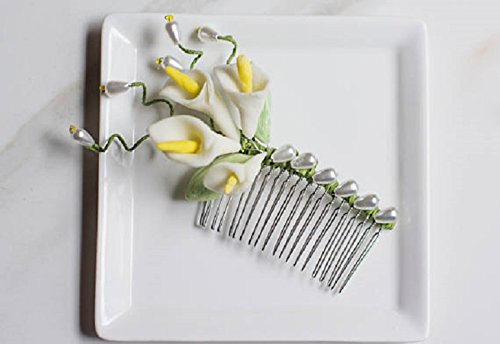 calla lily wedding comb, calla lily bridal comb, calla lily hair comb