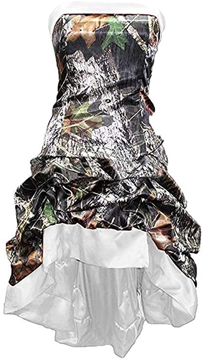 Satin Camo Short Wedding Dress