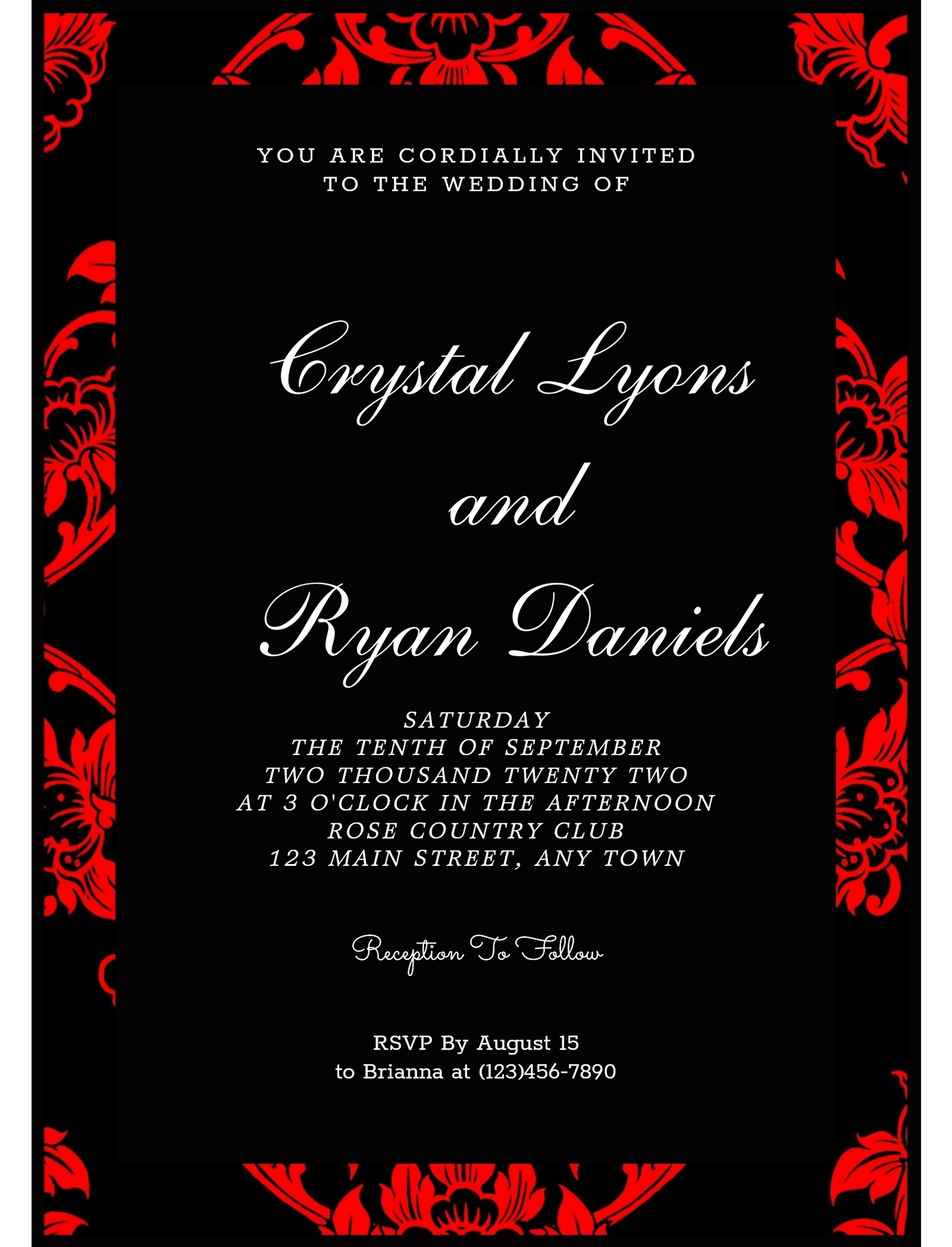 Red and Black Victorian Wedding Invitation, casual wedding ideas