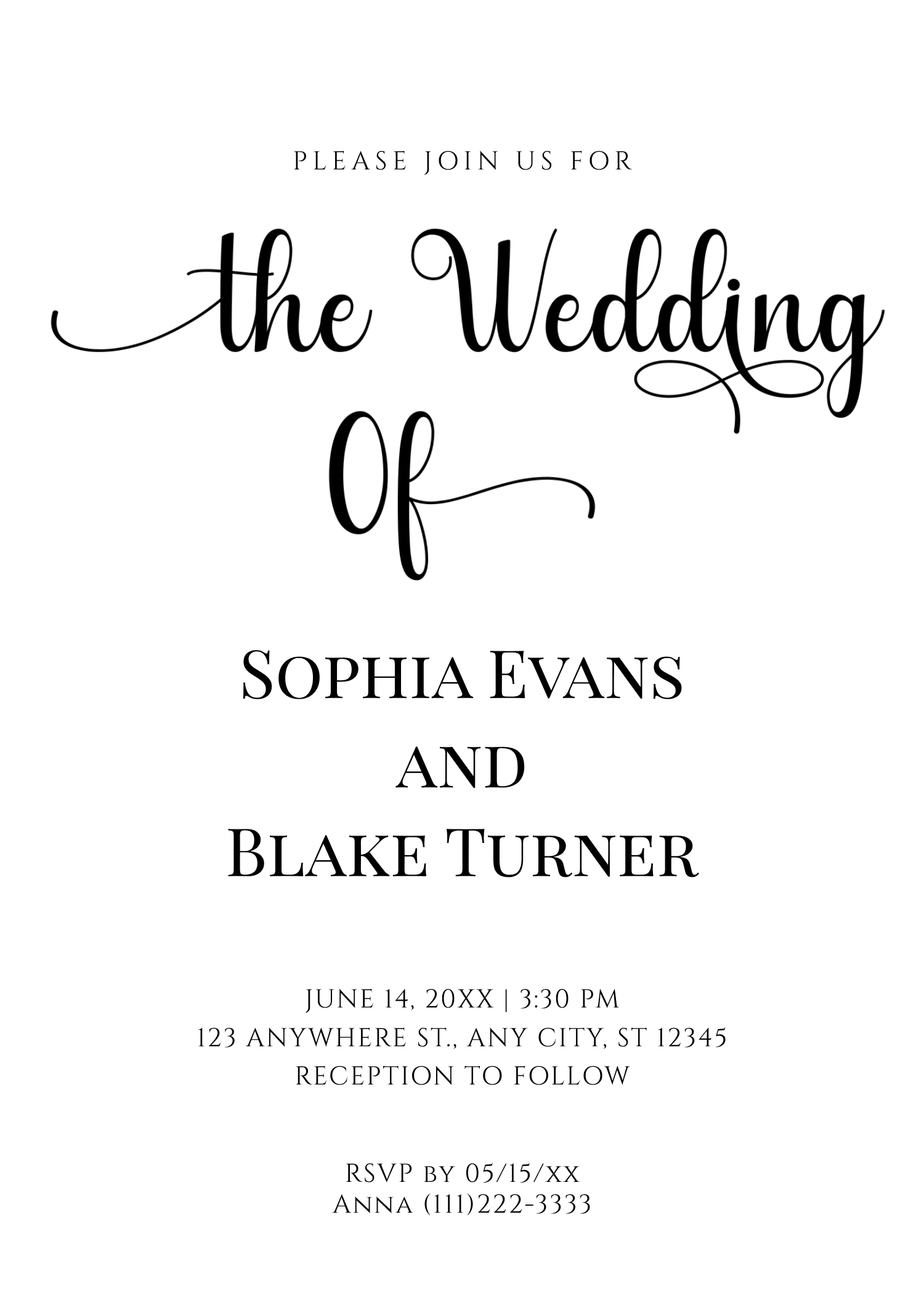 Simple and Elegant Black and White Wedding Invitation, casual wedding ideas