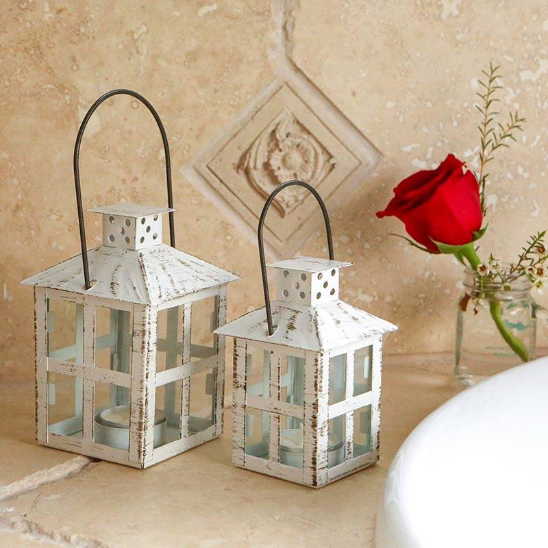 wedding decorations, lantern wedding decorations, vintage looking white distressed wedding lanterns