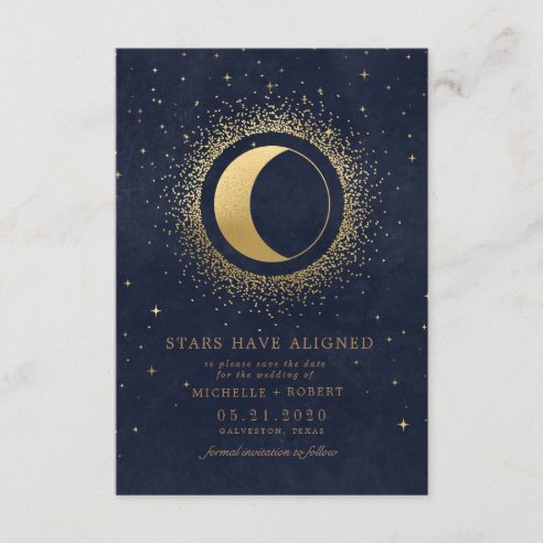 Celestial Midnight Blue Stars Photo Save The Date