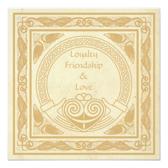 Celtic Wedding Invitations, Celtic Wedding Invitation with Claddagh