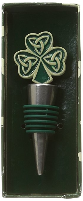 Celtic Wedding Wine Stopper, Shamrock/Trinity Love Knot Bottle Stoppers