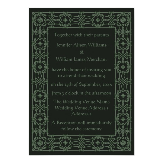 Celtic Wedding Invitations, Intricate Celtic Knot Border Wedding Invitations