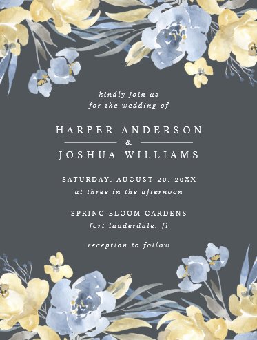 Cheap wedding plans, cheap wedding invitations, budget wedding invitations, Elegant Dusty Blue Watercolor Floral Wedding Invitation Postcard