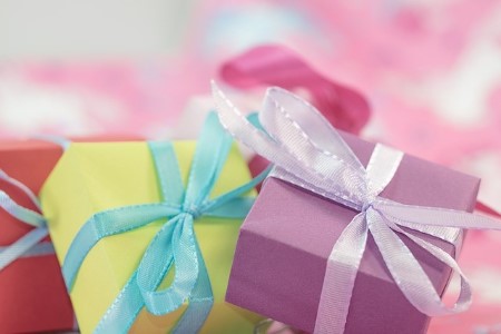 colorful present boxes for weddings