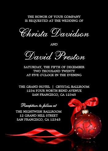 Christmas Wedding Ideas, Christmas Weddings, Christmas Wedding Invitations, Christmas Wedding Stationery, Elegant Red Christmas Wedding Invitations Template