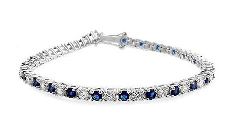 Cinderella wedding ideas, fairytale wedding ideas, blue wedding bracelet, sapphire tennis bracelet, Ladies 10 Carat Created Sapphire Tennis Bracelet