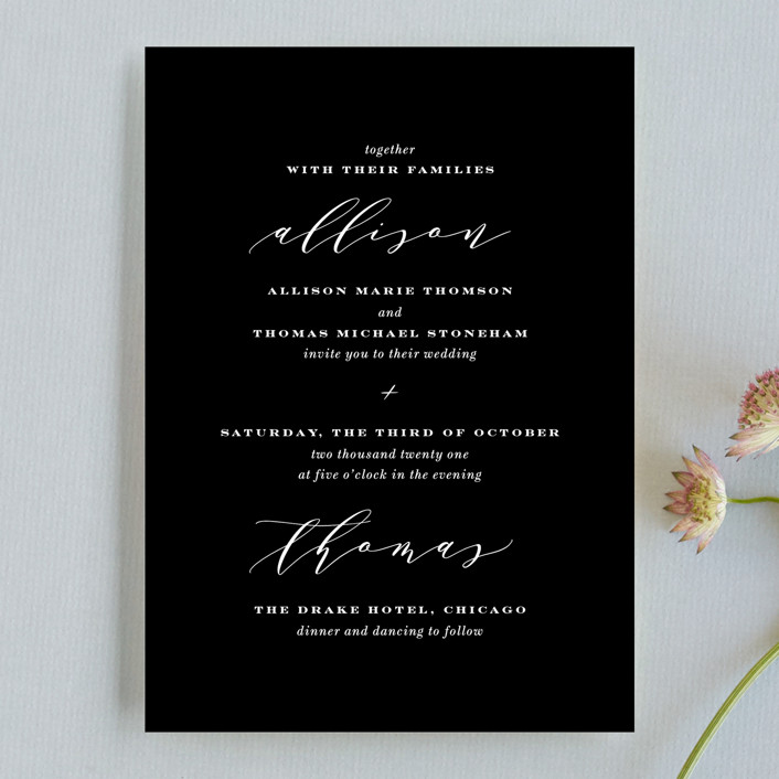perspective wedding invitations, classic wedding invitations