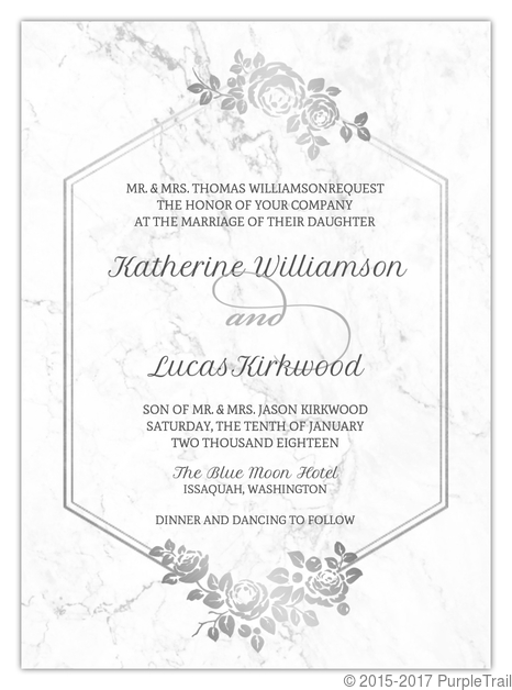 Elegant White Marble Wedding Invitation, classic wedding invitations