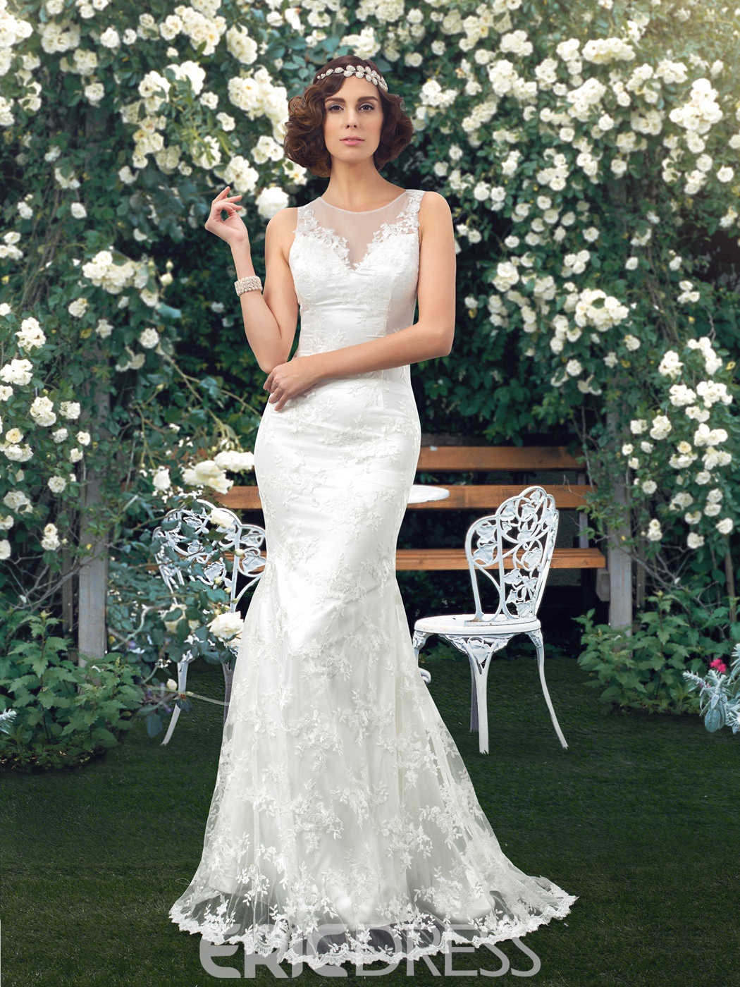 country wedding dresses, Classy Lace Mermaid Wedding Dress