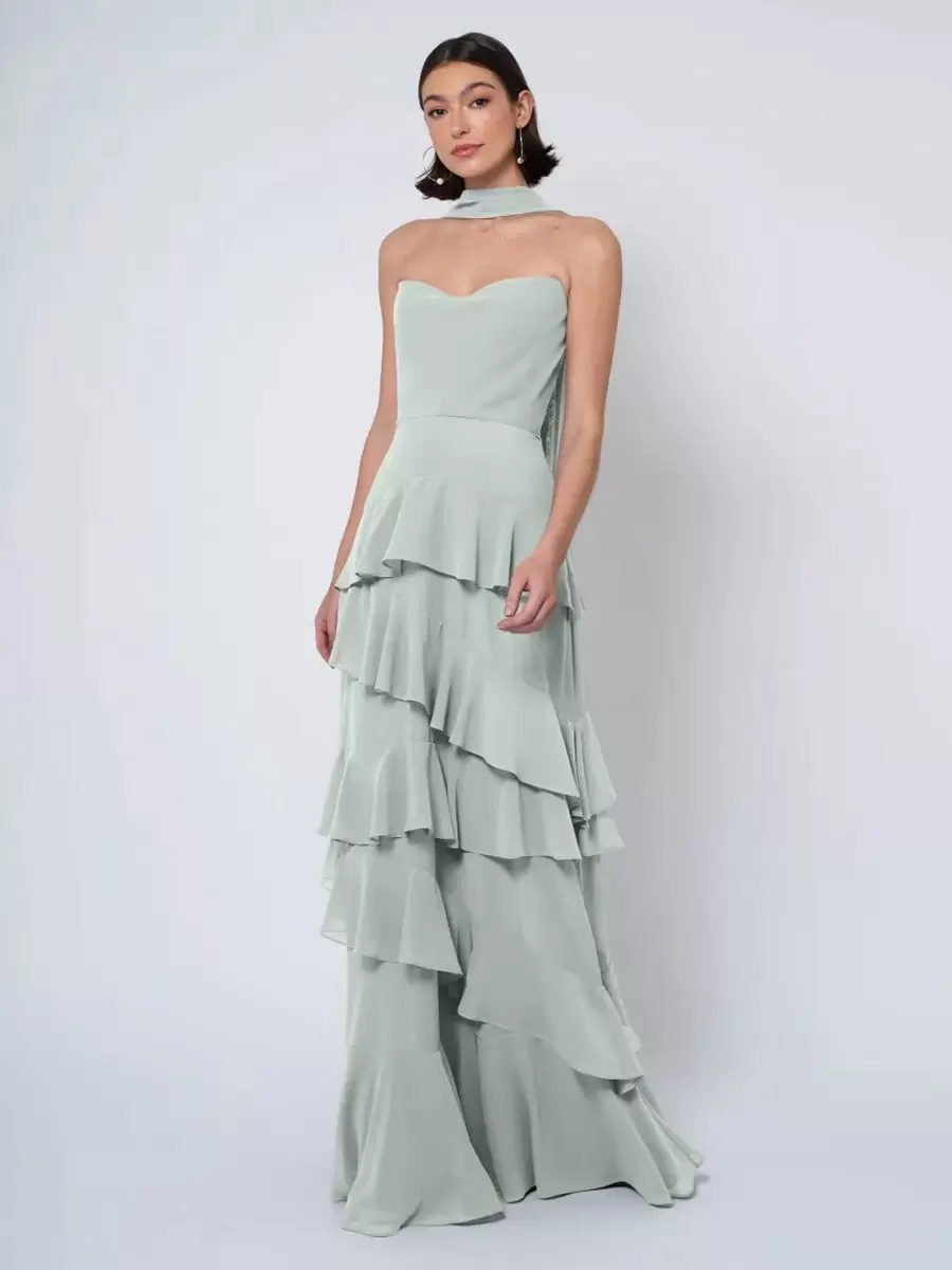 Bridesmaid Dresses Ball Gown Floor-Length Backless Chiffon Wedding Party Dress, country wedding ideas
