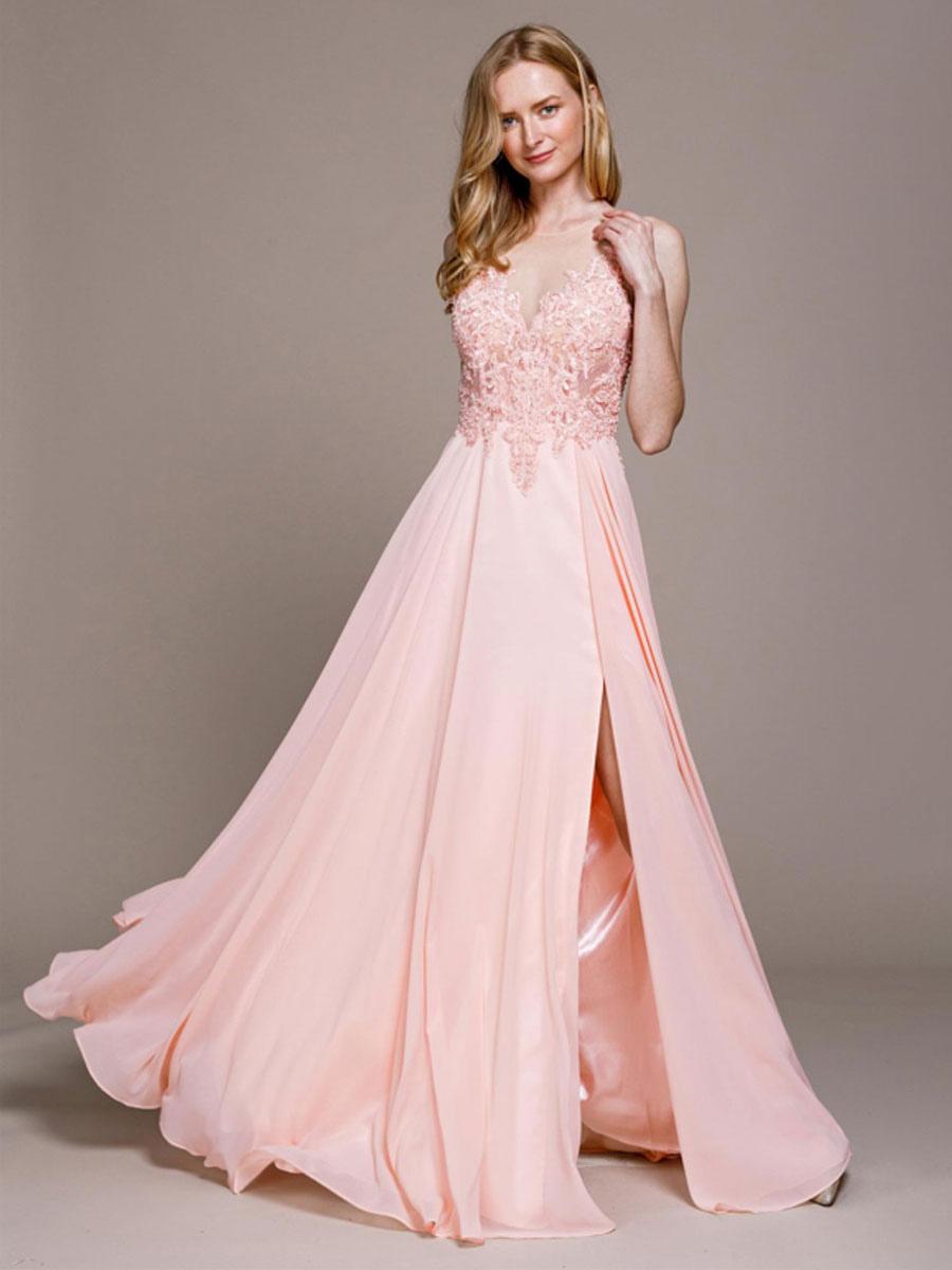 Bridesmaid Dress A-Line Floor-Length Chiffon Dress, country wedding ideas