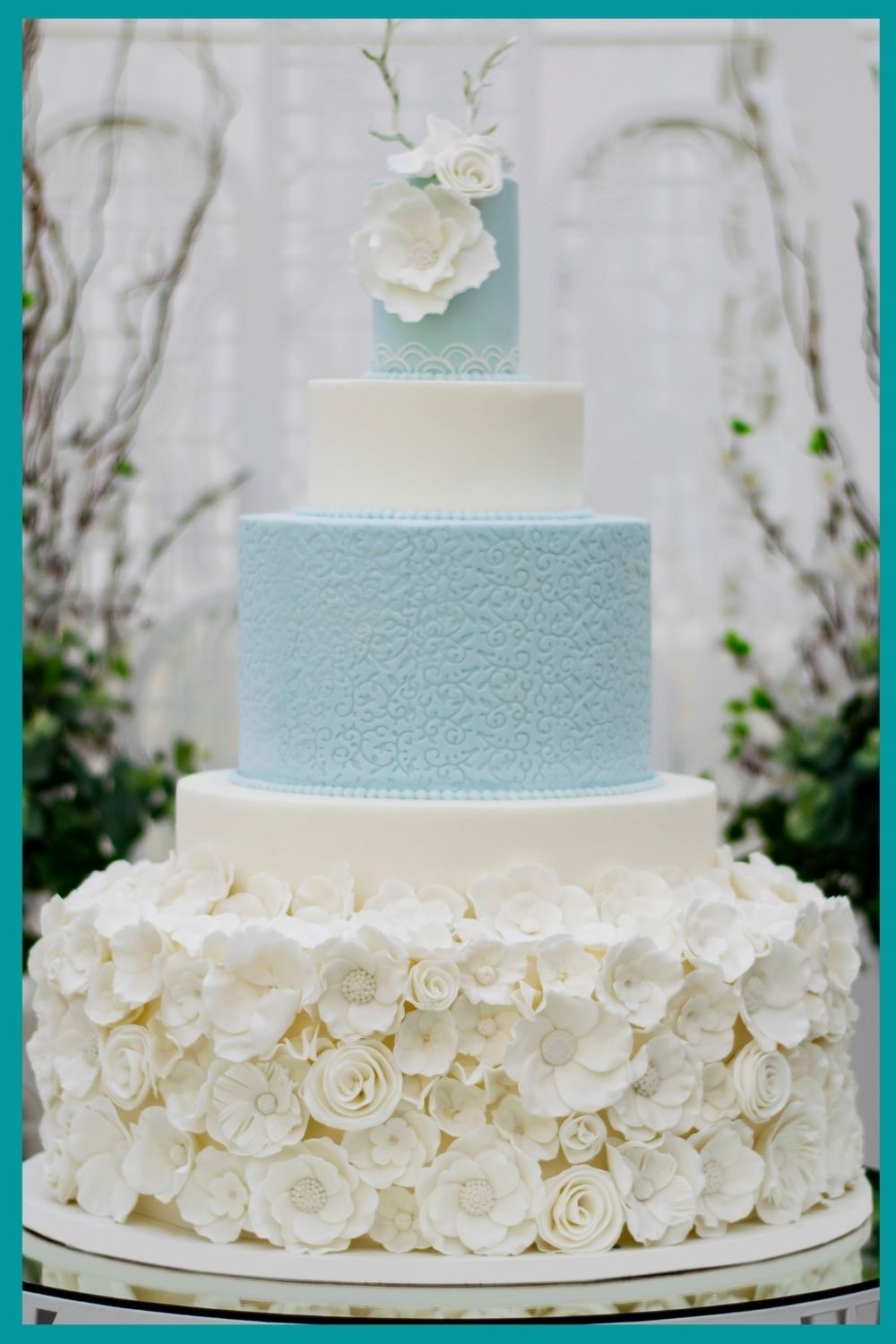 creative wedding cakes, creative wedding cake, modern wedding cakes, fun wedding cakes, stunning wedding cakes, blue and white wedding cakes