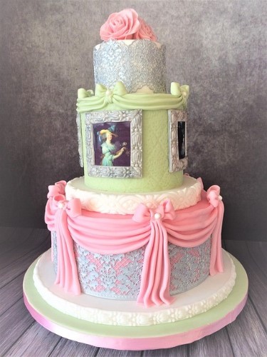 creative wedding cakes, Marie Antoinette wedding cake, let them eat cake wedding cake