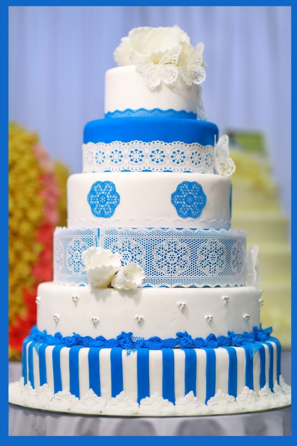 creative wedding cakes, creative wedding cake, modern wedding cakes, fun wedding cakes, stunning wedding cakes, blue wedding cakes, blue and white wedding cakes