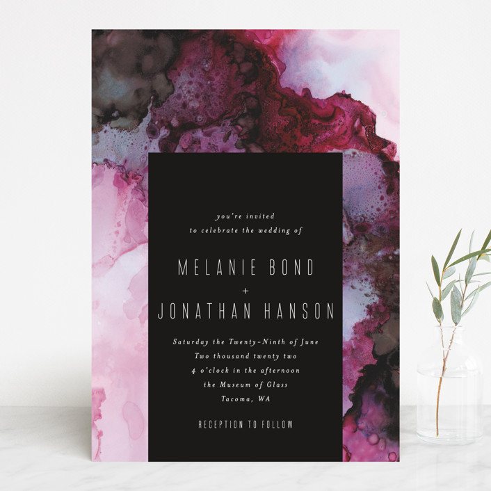 wedding invitations, Purple and Black Wedding Invitations, purple wedding invitations, black wedding invitations, modern wedding invitations