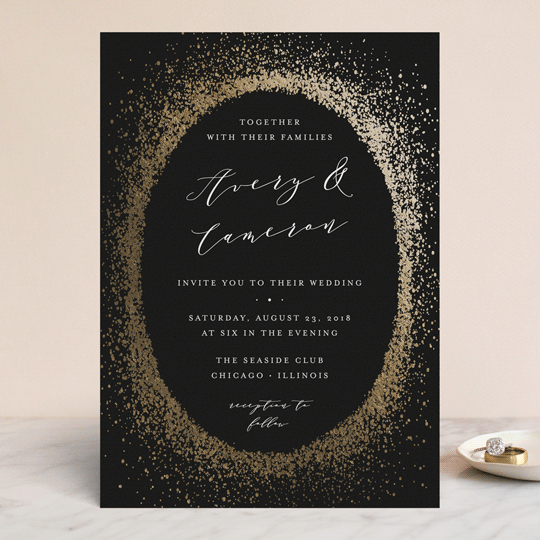 wedding invitations, Black and Gold Wedding Invitation, gold and black wedding invitations, black wedding invitations