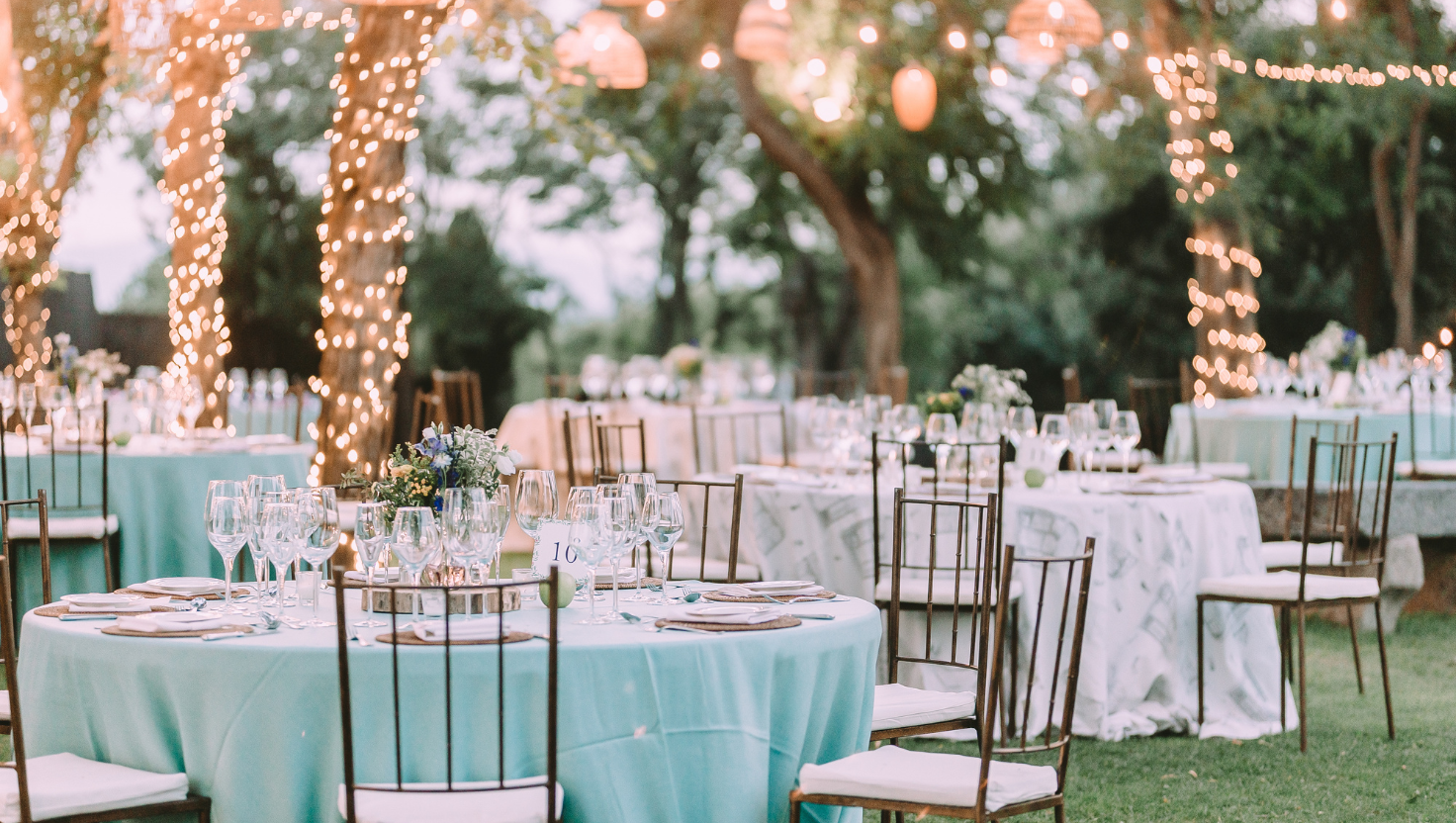 Outdoor Wedding Reception Lighting, decorating for wedding receptions