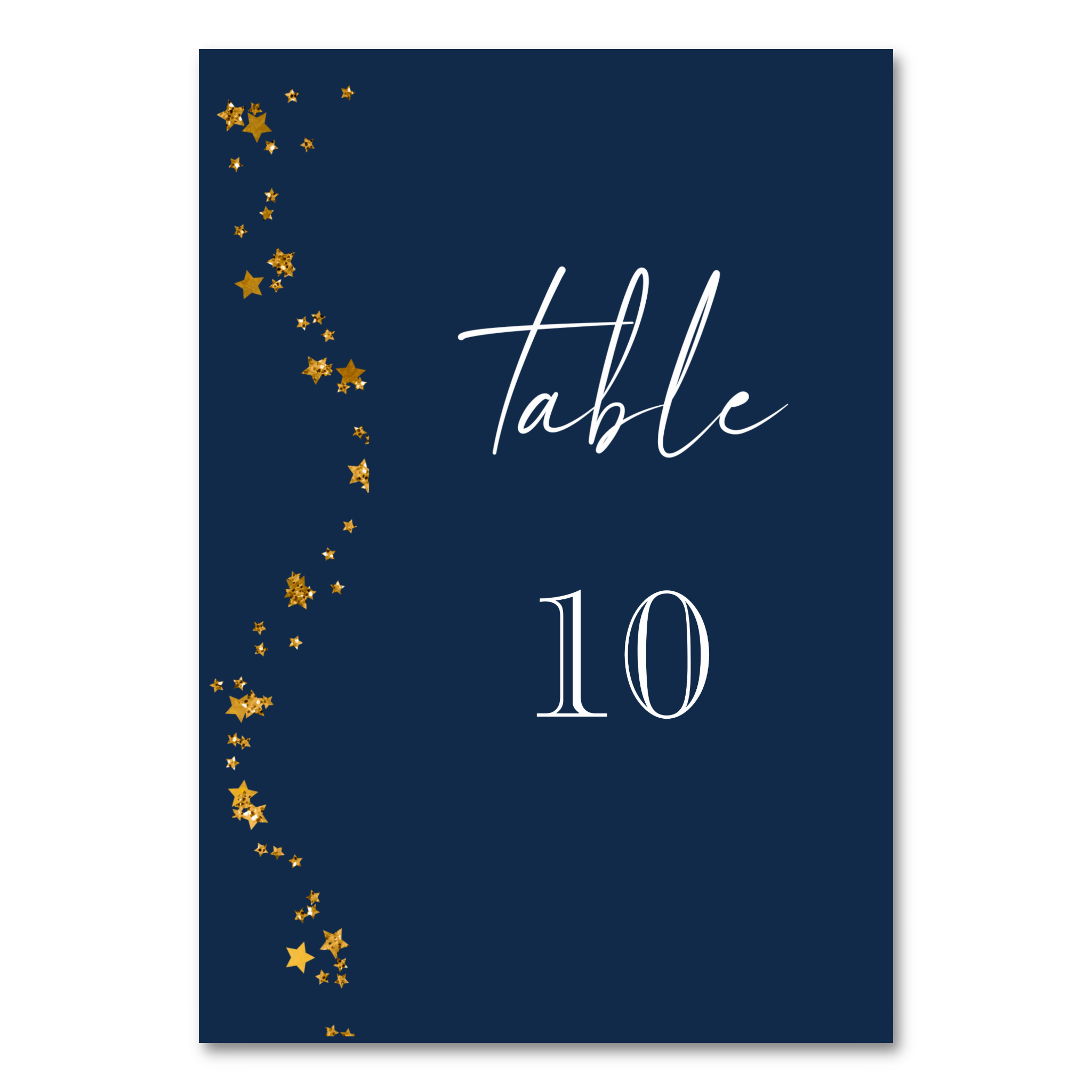 Modern Starry Night Navy Blue Wedding Table Number, decorating for wedding receptions