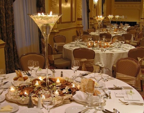 gold wedding centerpieces and tables
