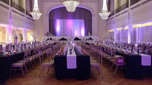 purple wedding tables