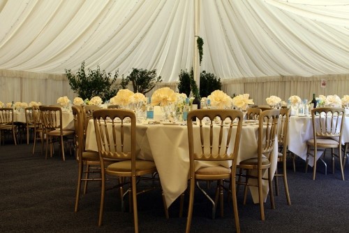 yellow wedding tables