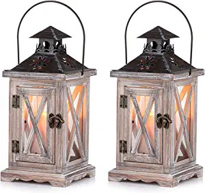 Distressed Wooden Decorative Lantern Rustic Wedding Centerpiece