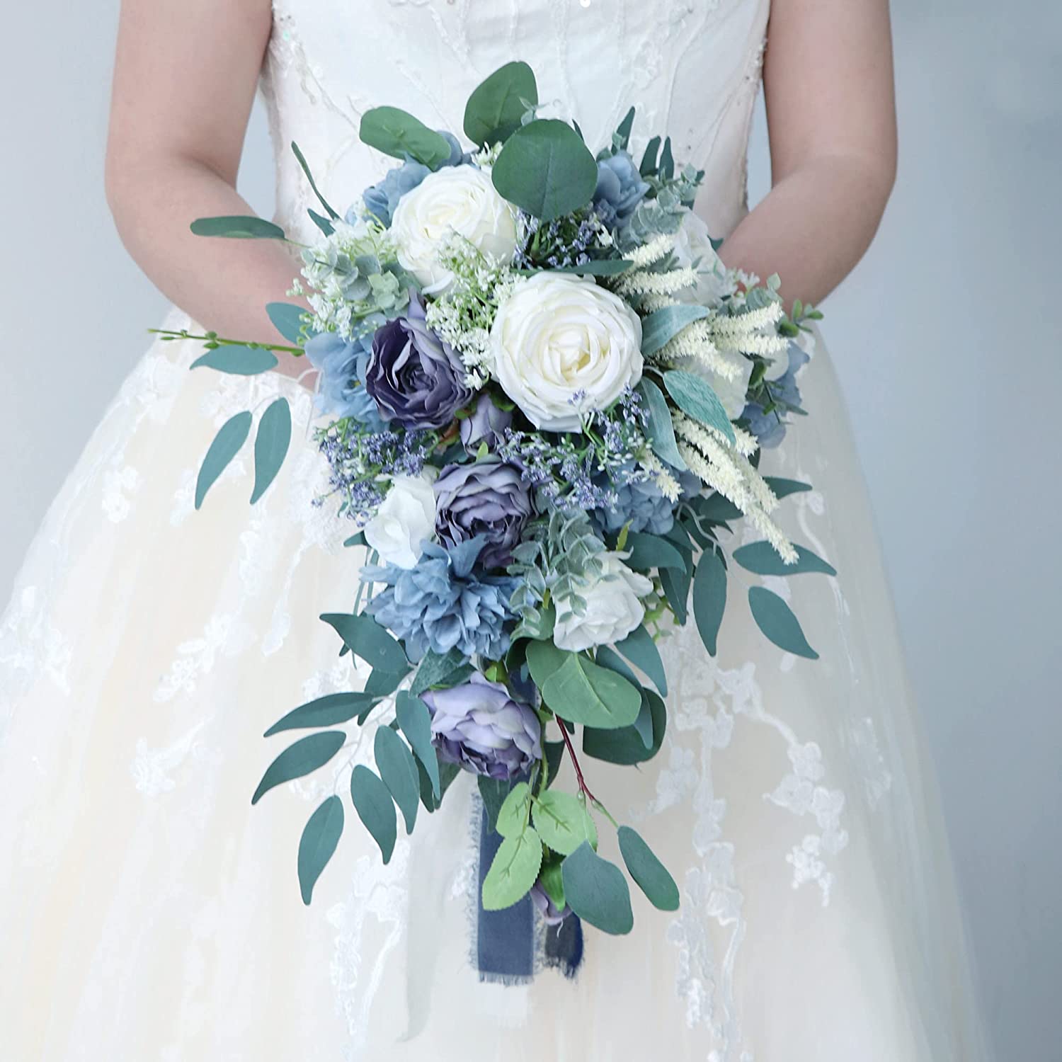 Dusty Rose Cascading Wedding Bouquet