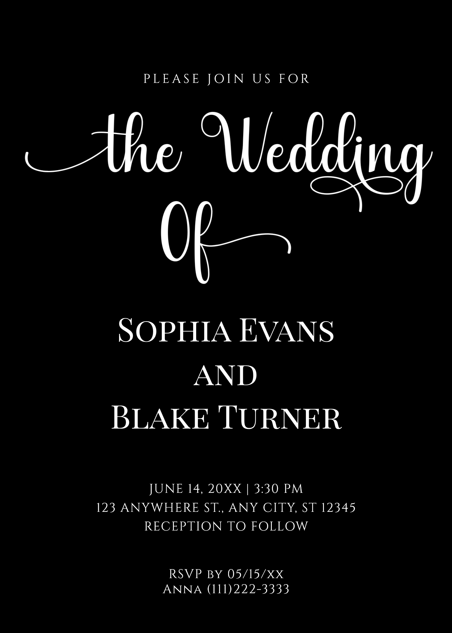 Modern and Elegant Black and White Wedding Invitation, elegant wedding ideas