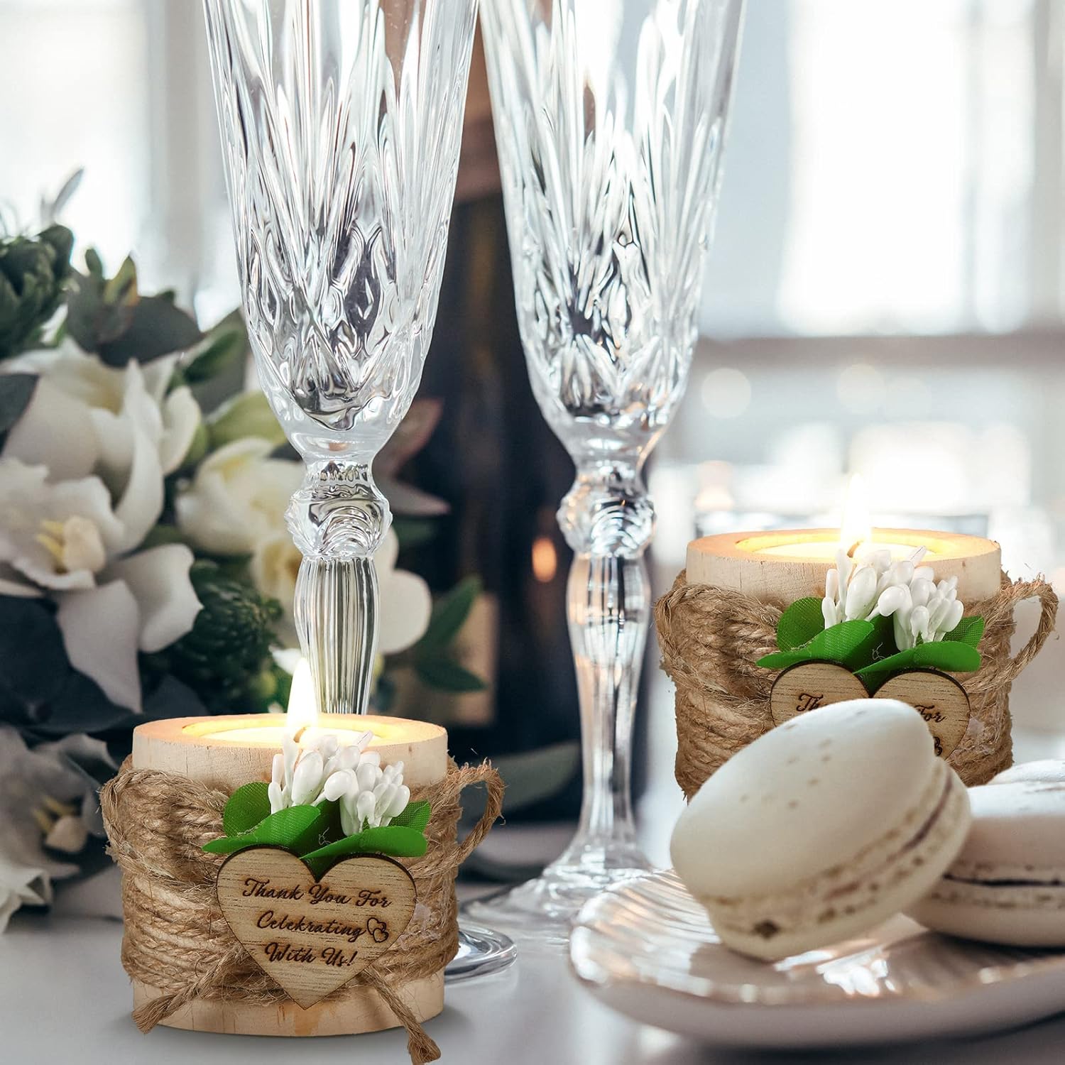 Wooden Tealight Holders, elegant wedding ideas