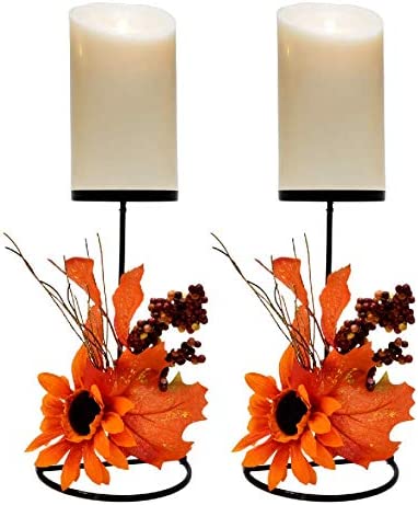 Fall Candleholder Wedding Centerpiece