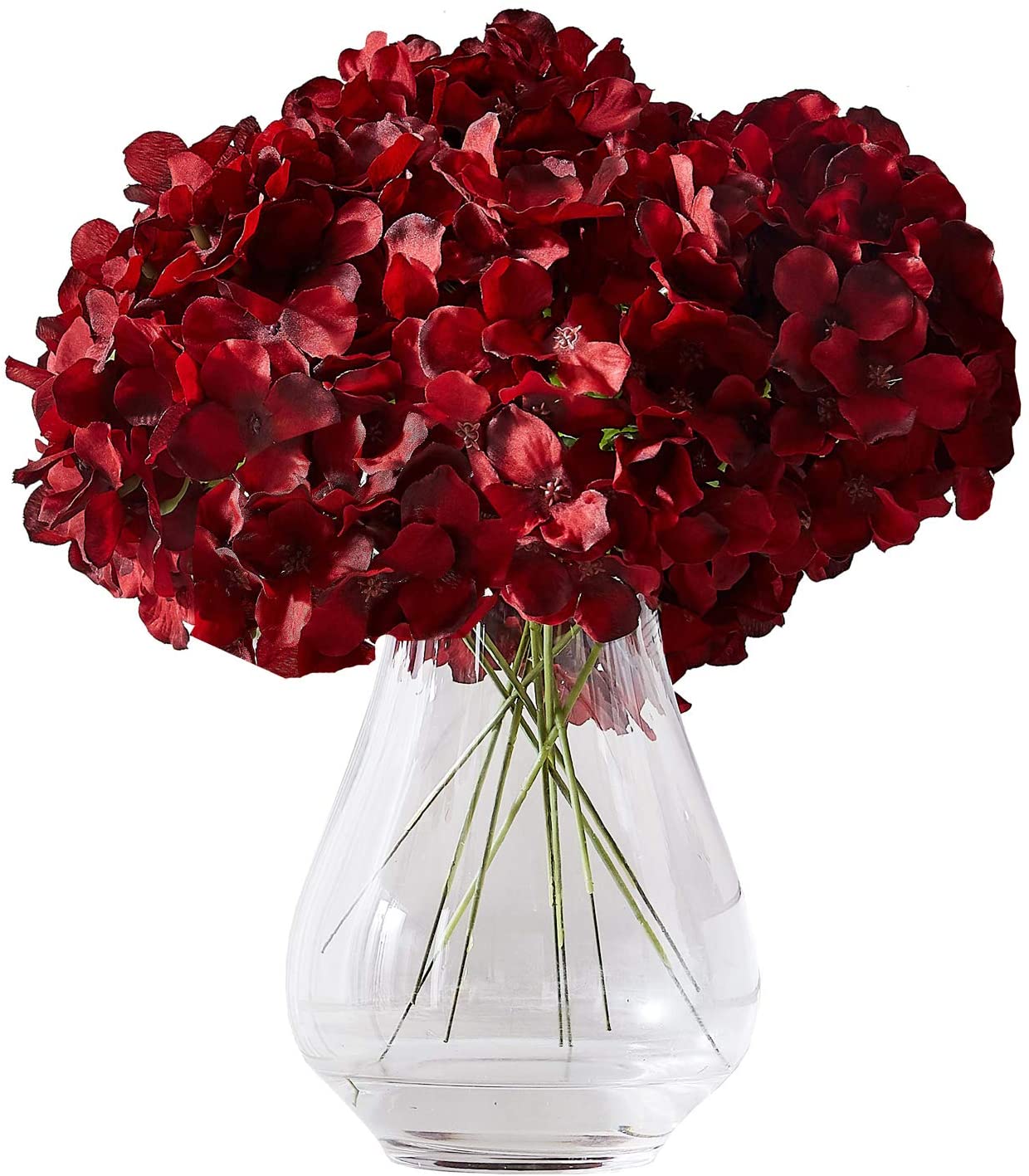 Hydrangea Burgundy Silk Flower For Centerpieces or Bouquets
