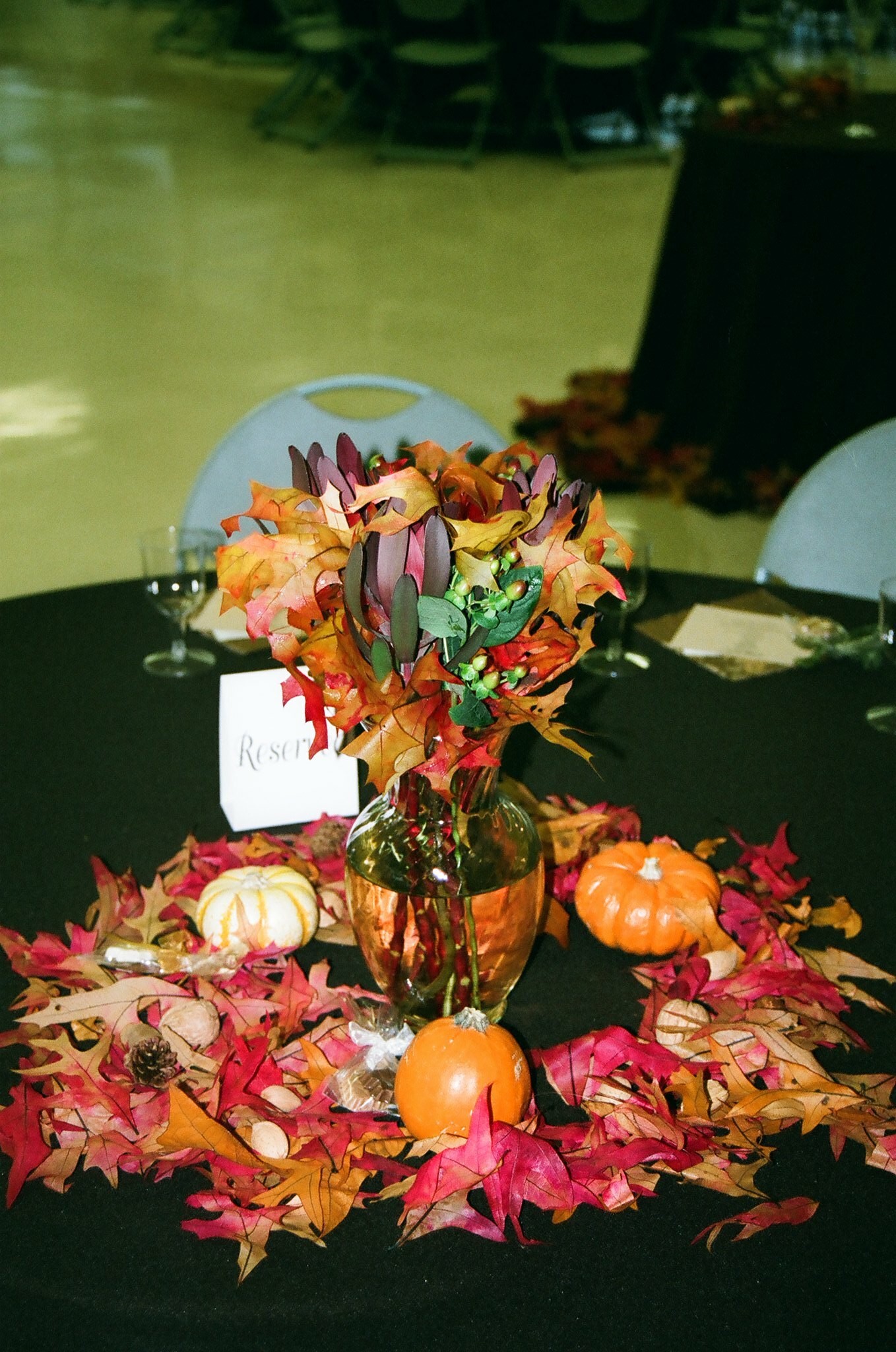 Fall Wedding Floral Centerpiece With Mini Pumpkins and Gourds